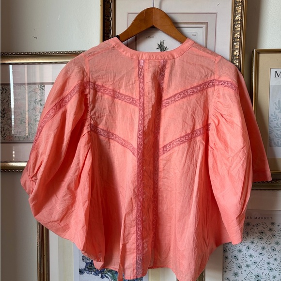 Sita Murt Butterfly Sleeve Lady Blouse Coral *FLAW* - Picture 5 of 13